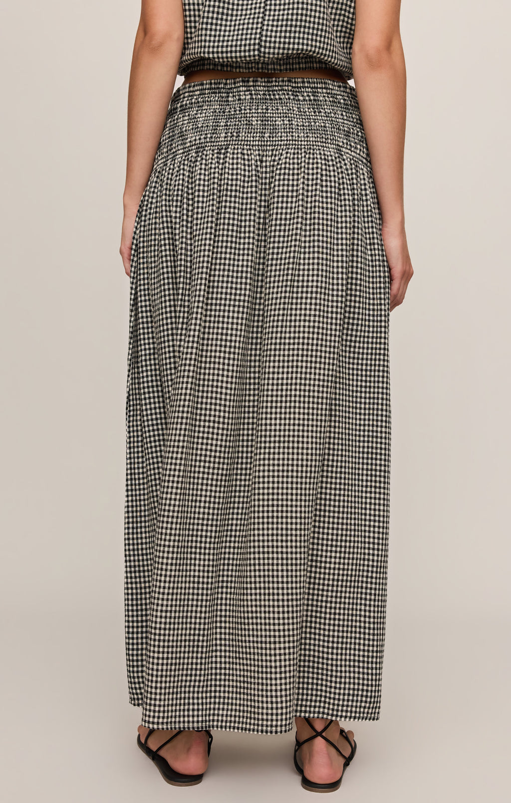 Brooke Gingham Linen Maxi Skirt