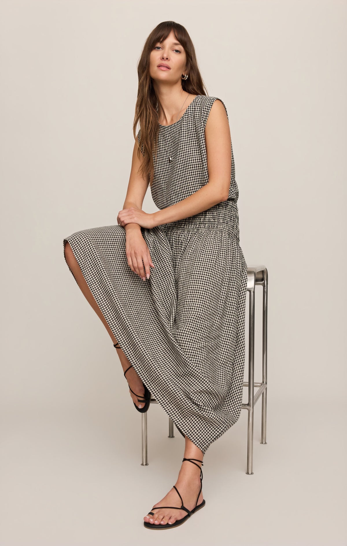 Brooke Gingham Linen Maxi Skirt