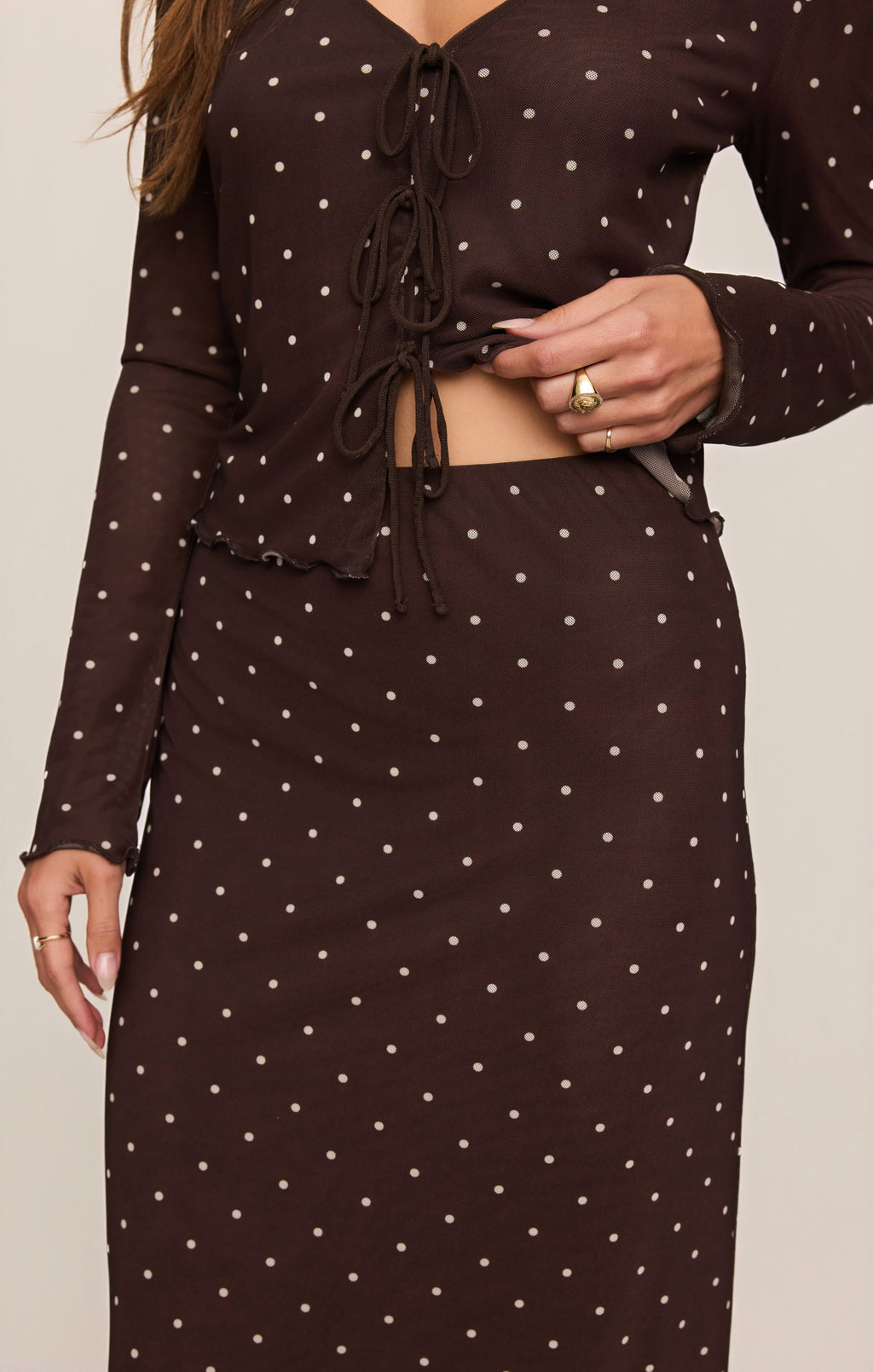 Amara Polka Dot Mesh Top